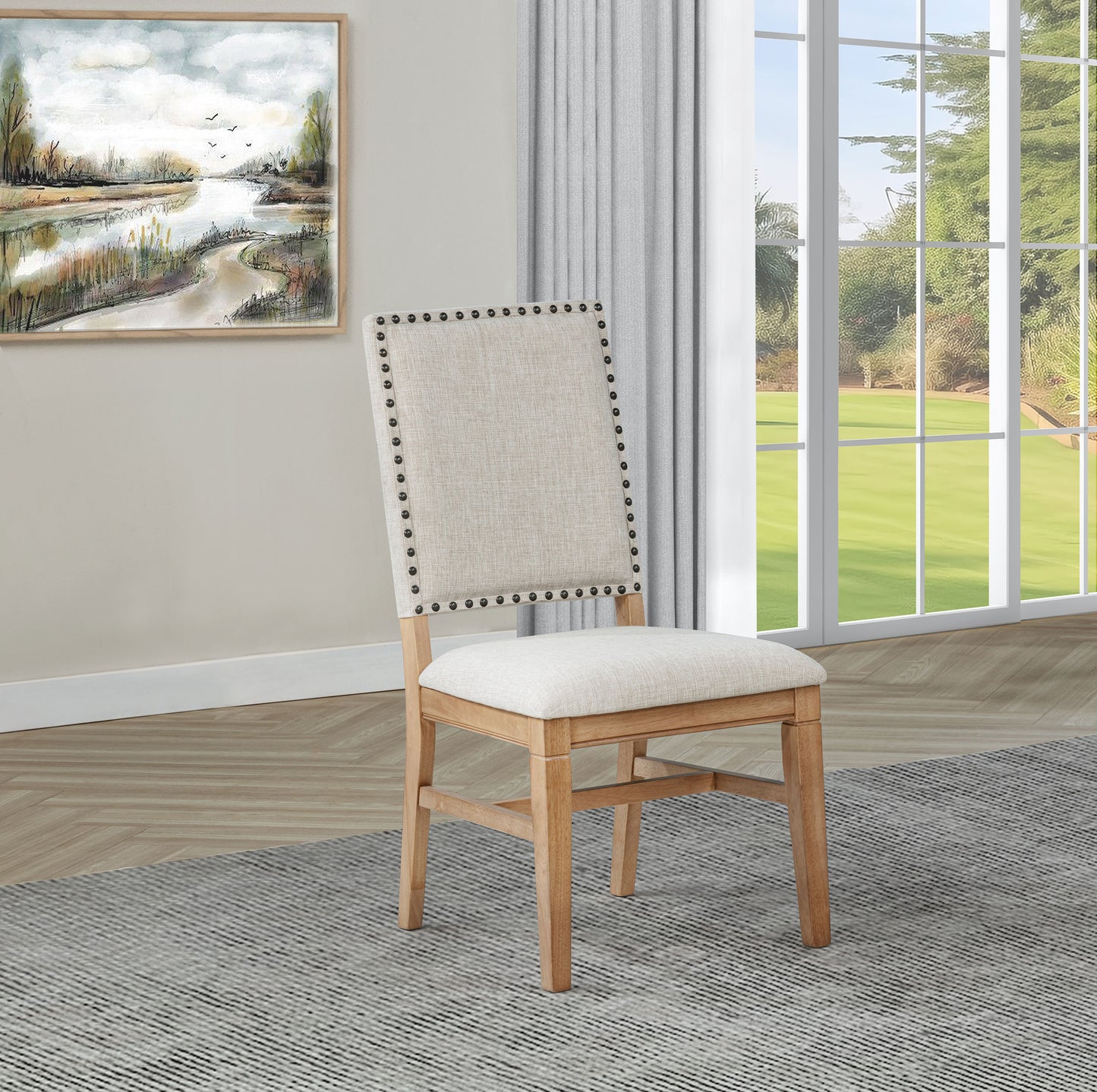 Silla de comedor tapizada Middleton beige (juego de 2)