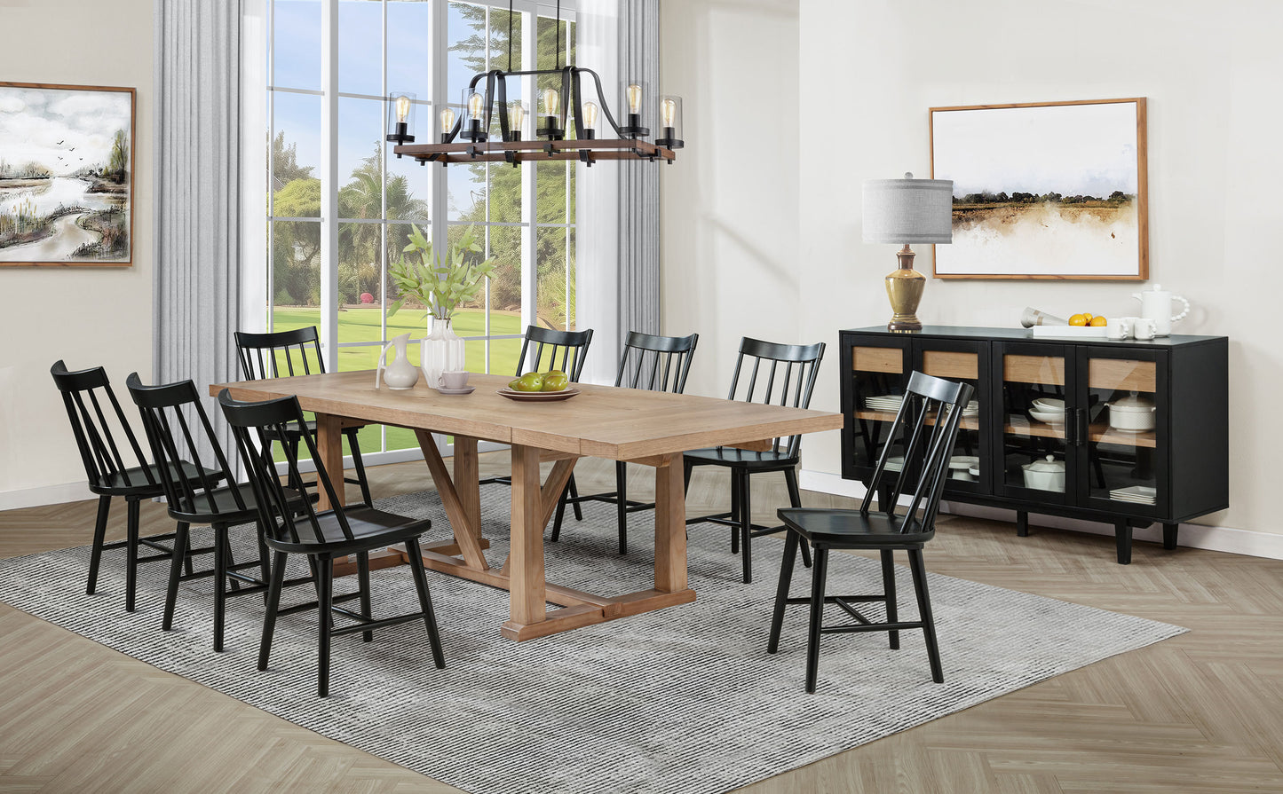 Silla de comedor de madera maciza Middleton negra (juego de 2)