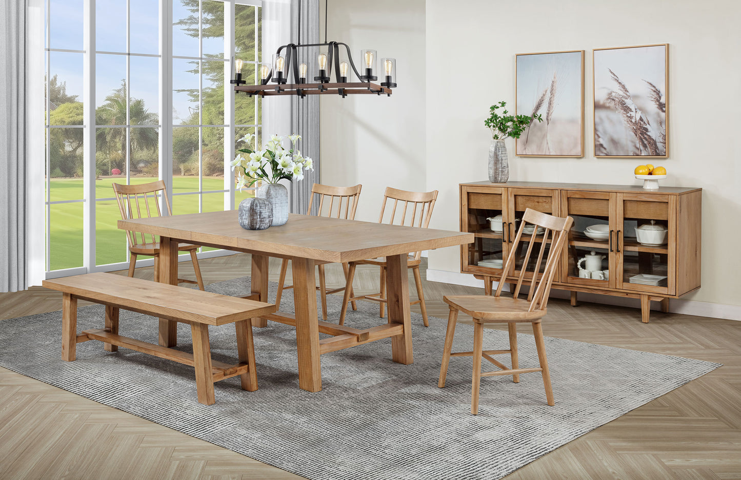 Silla de comedor de madera maciza Middleton marrón (juego de 2)