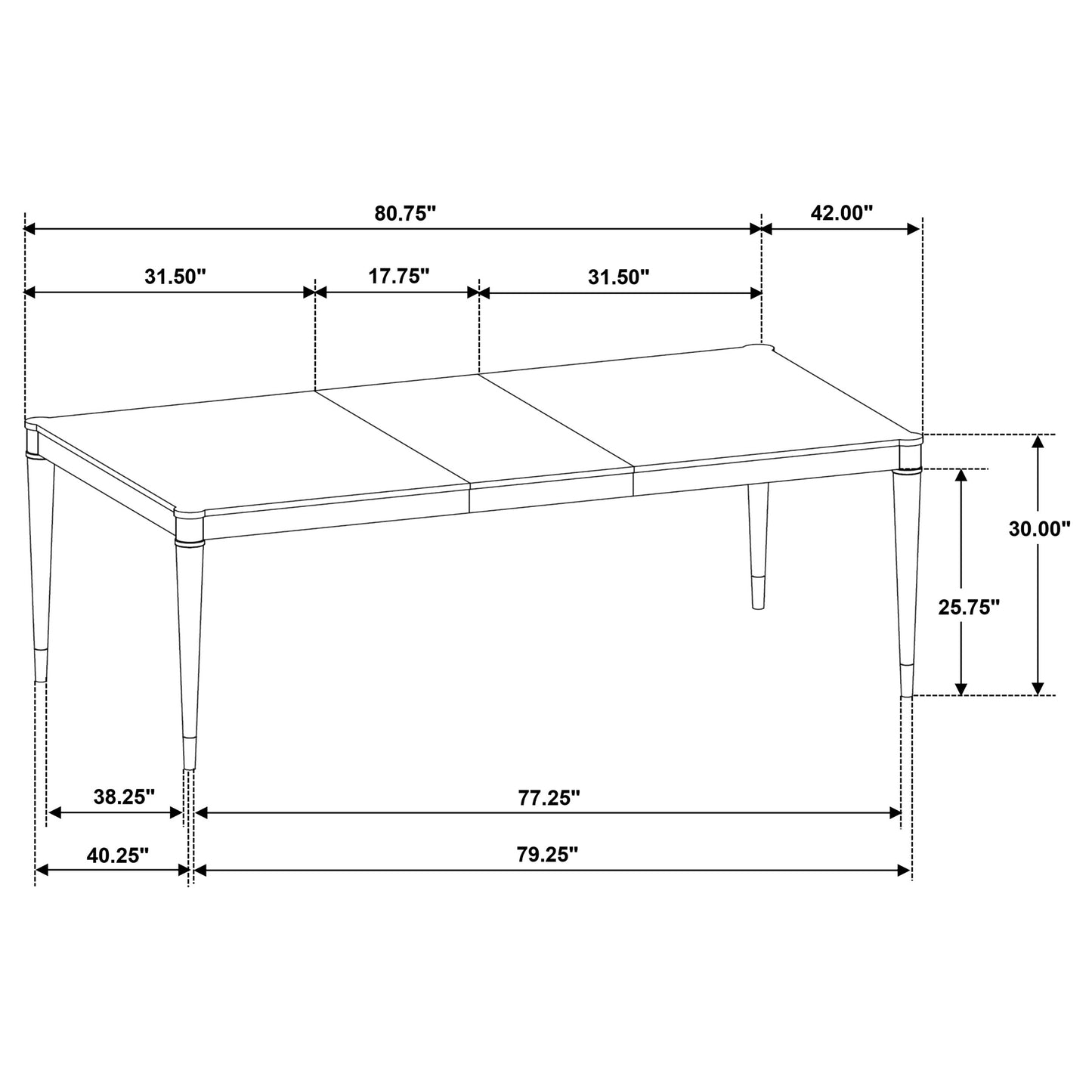 Mesa de comedor extensible Reseda de 81 pulgadas, color marrón ceniza