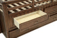 Cama individual tipo capitán Carlsbad Wood con cama nido, color marrón medio