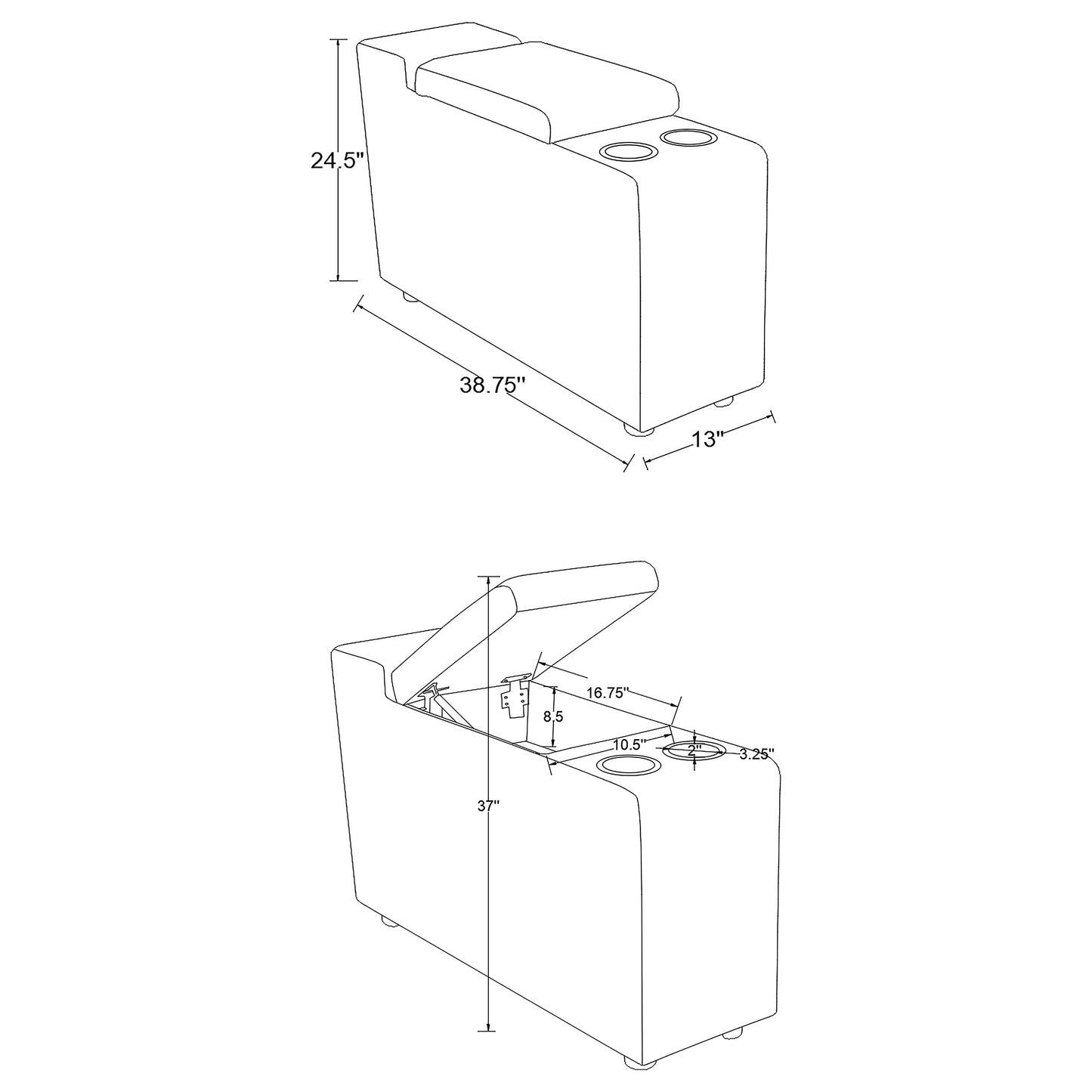 Collins 5-piece Power Reclining Home Theater Seating Dark Grey