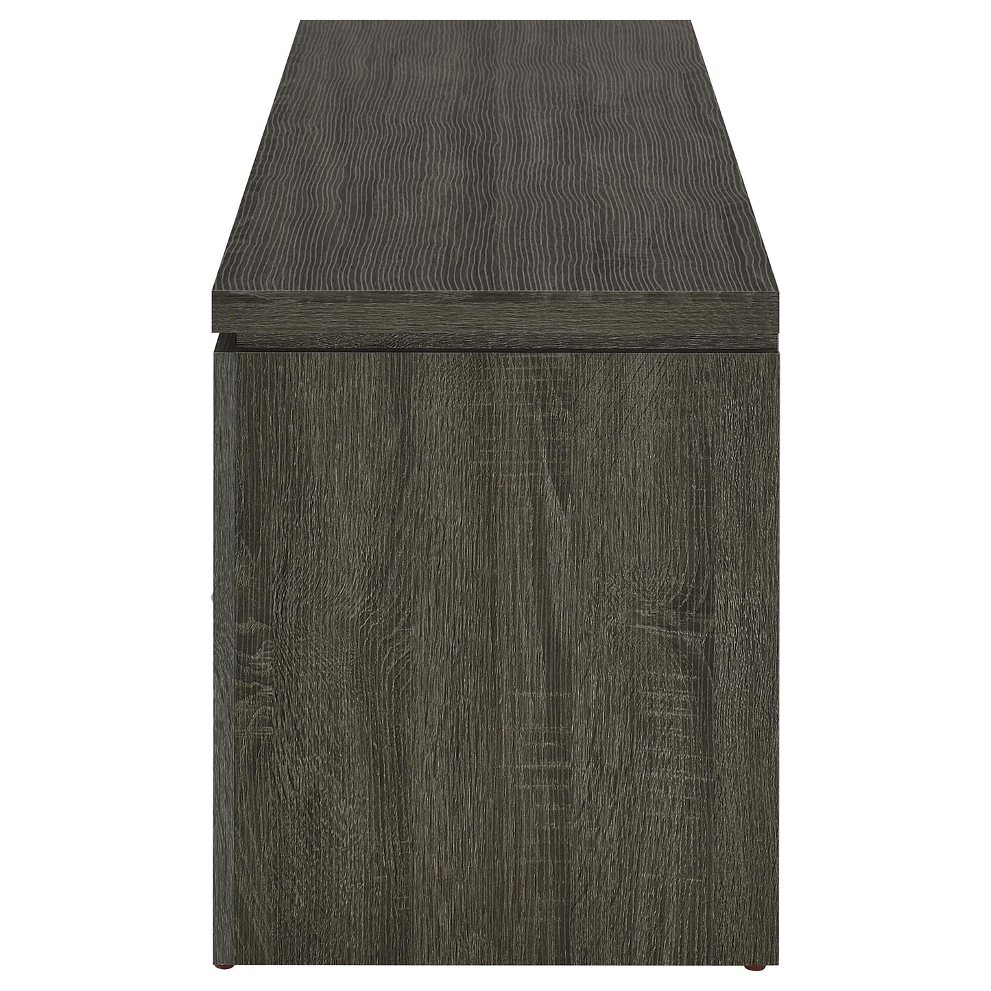 Mueble para TV Elkton de 59 pulgadas, madera de ingeniería con dos cajones, color gris desgastado