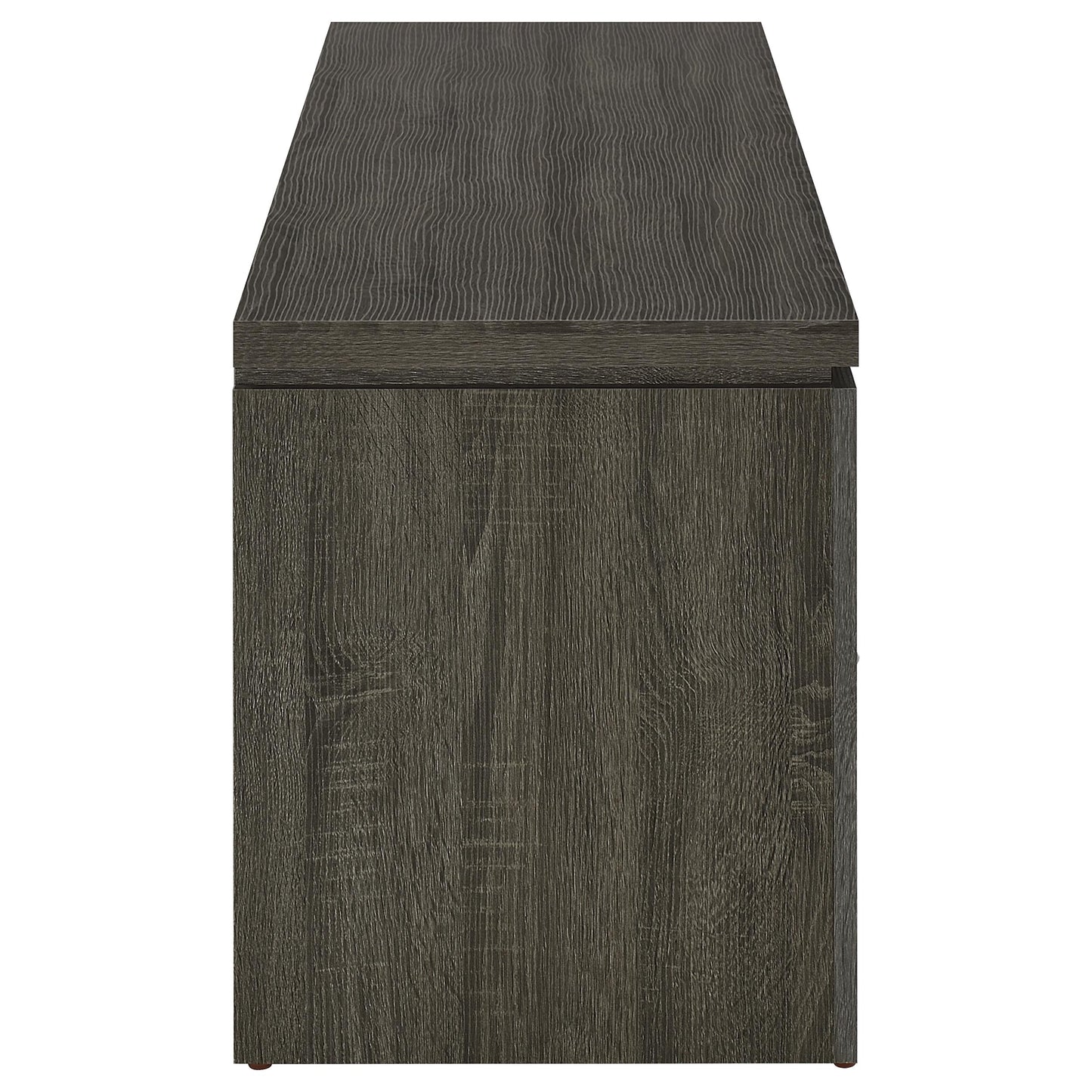 Mueble para TV Elkton de 59 pulgadas, madera de ingeniería con dos cajones, color gris desgastado