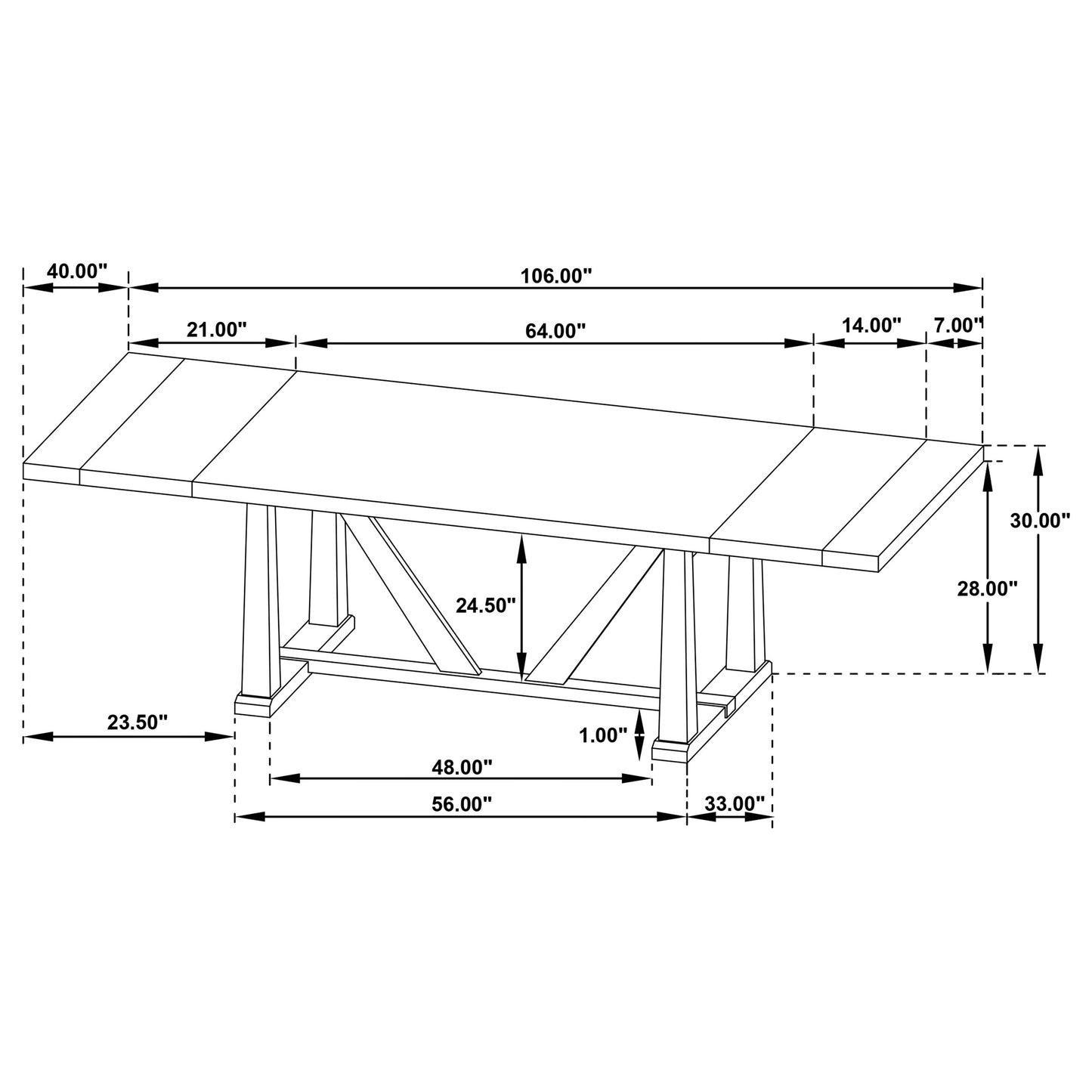 Juego de comedor extensible Middleton de 9 piezas en marrón y negro