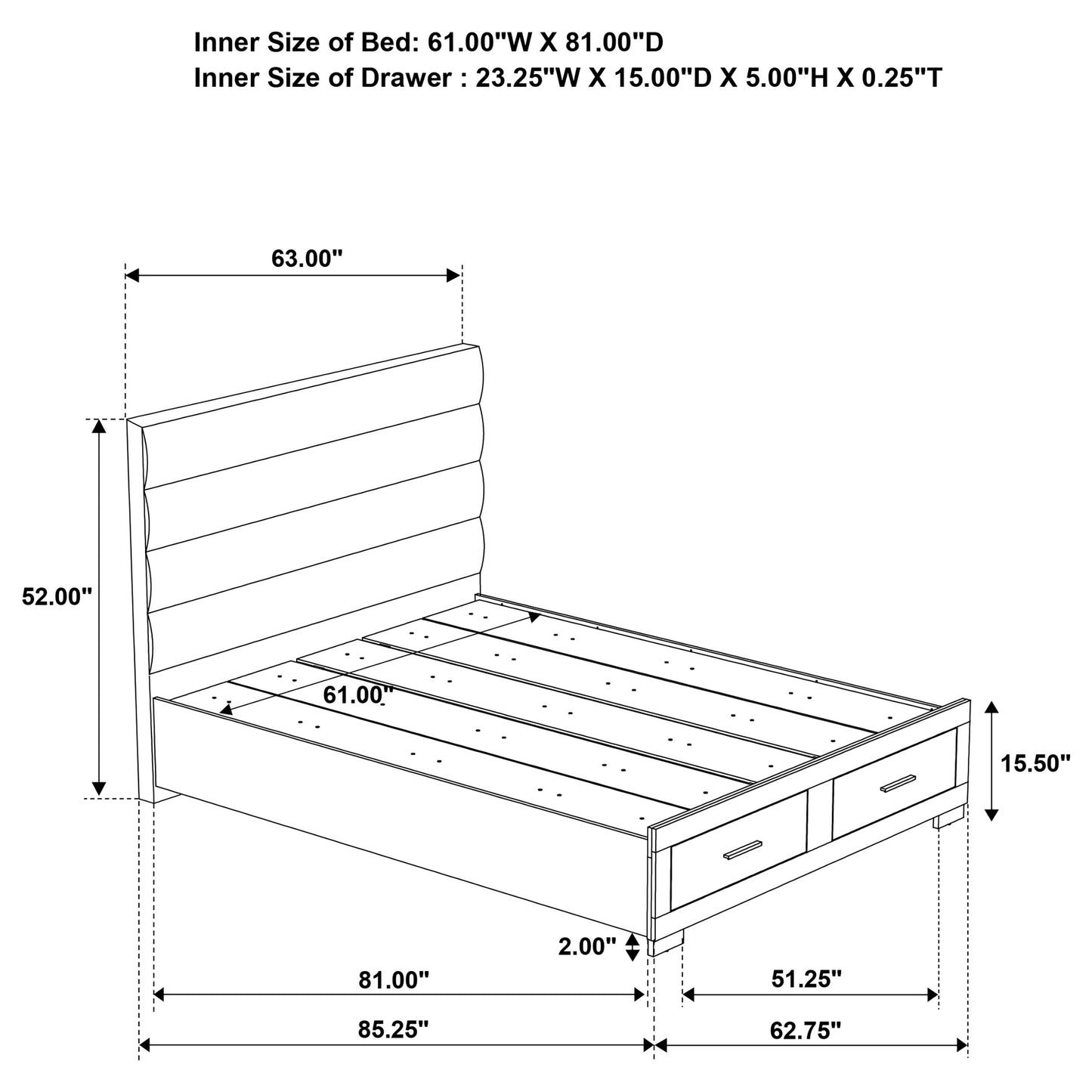 Juego de dormitorio Felicity de 4 piezas con plataforma tamaño queen, color blanco