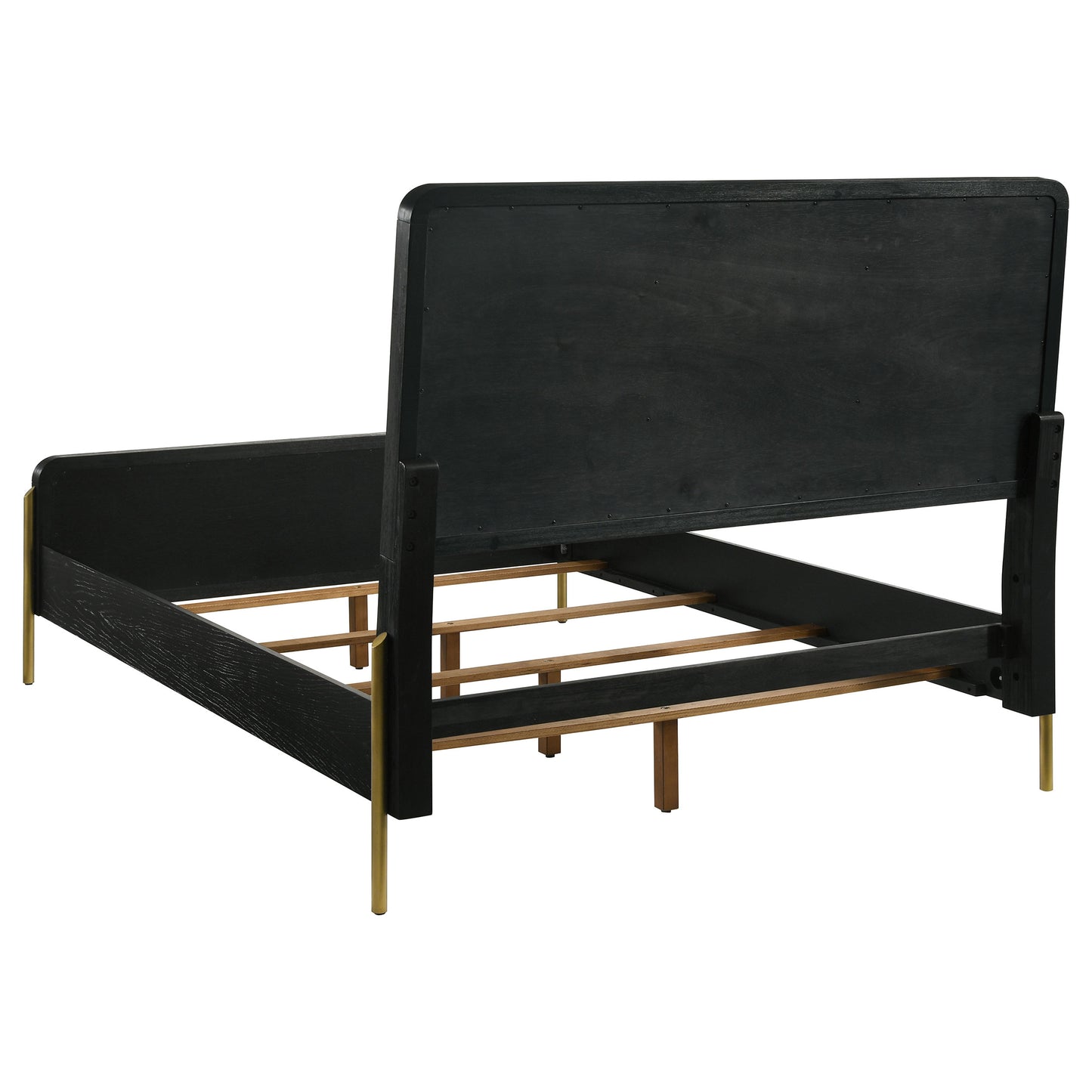 Arini Rattan California King Panel Bed Black and Natural
