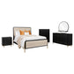 Juego de dormitorio Arini Eastern King de 5 piezas en color crema y negro