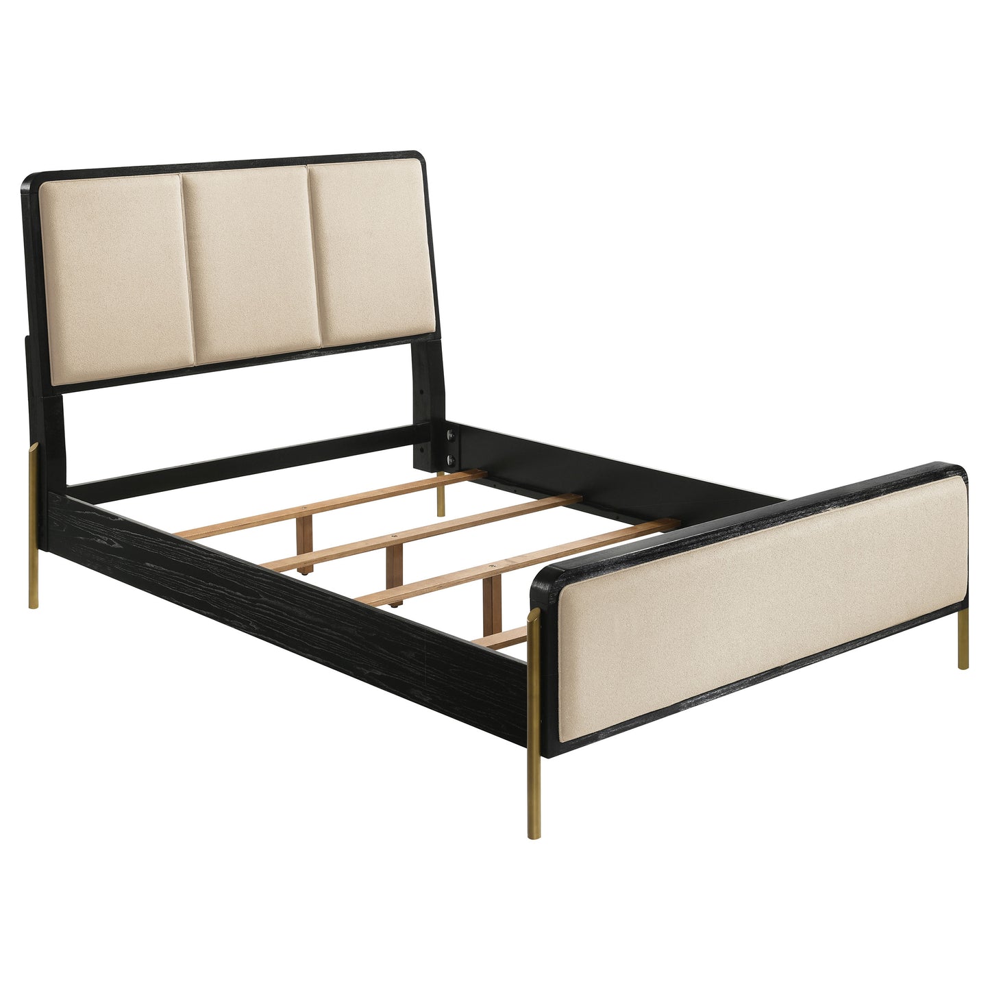 Juego de dormitorio Arini Eastern King de 5 piezas en color crema y negro