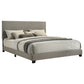 Dorian Fabric Upholstered California King Panel Bed Taupe