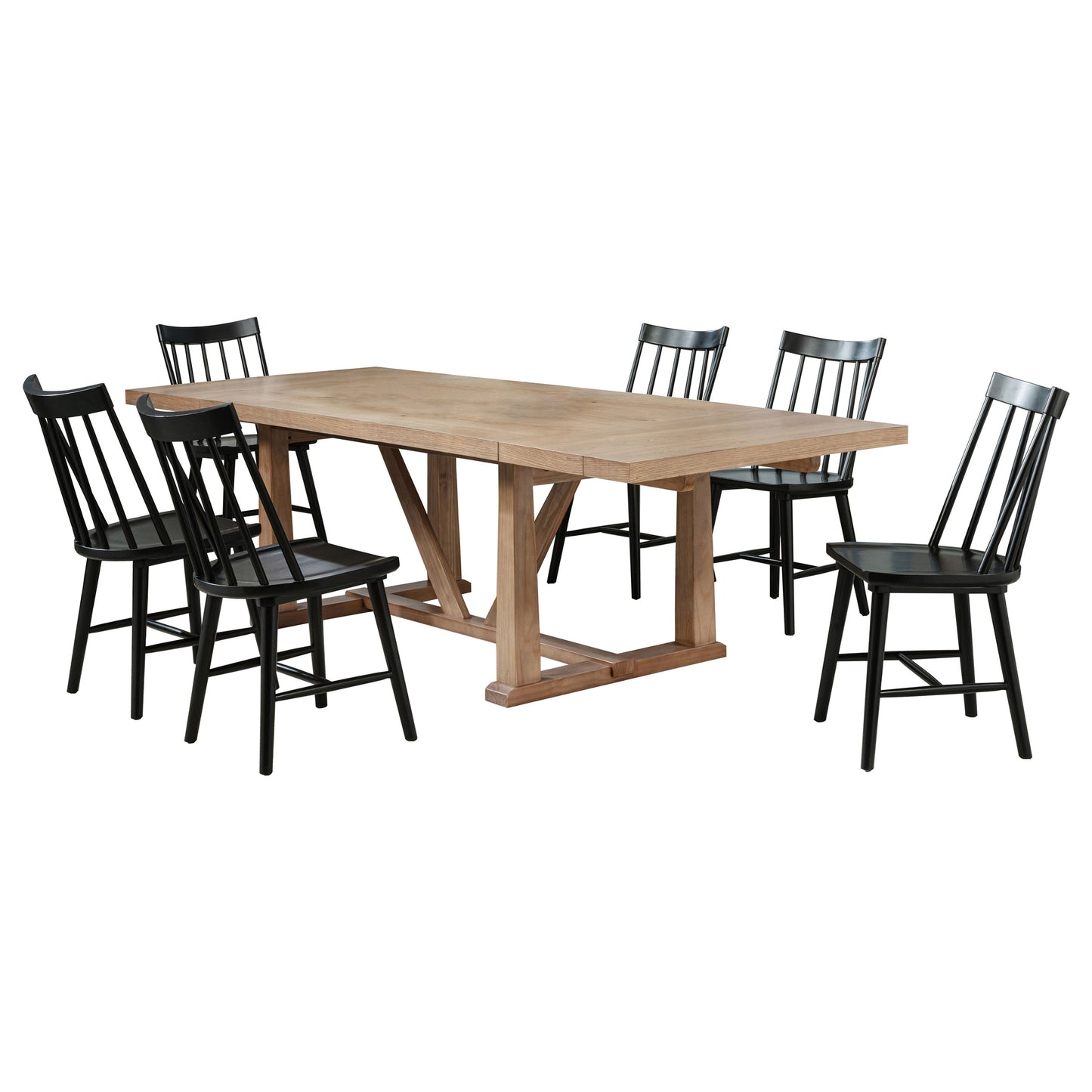 Juego de comedor extensible Middleton de 7 piezas en marrón y negro
