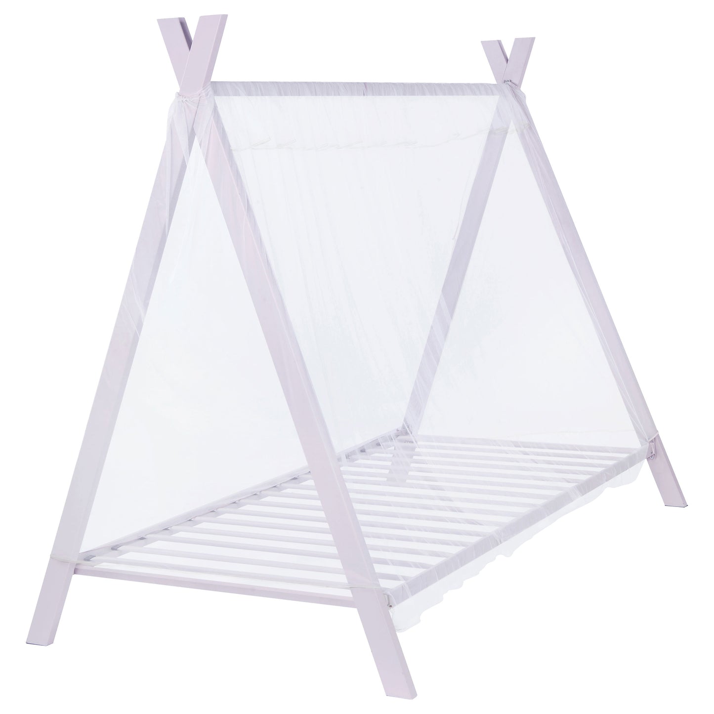 Fultonville Metal Twin Tent Bed with 7-inch Mattress Pink