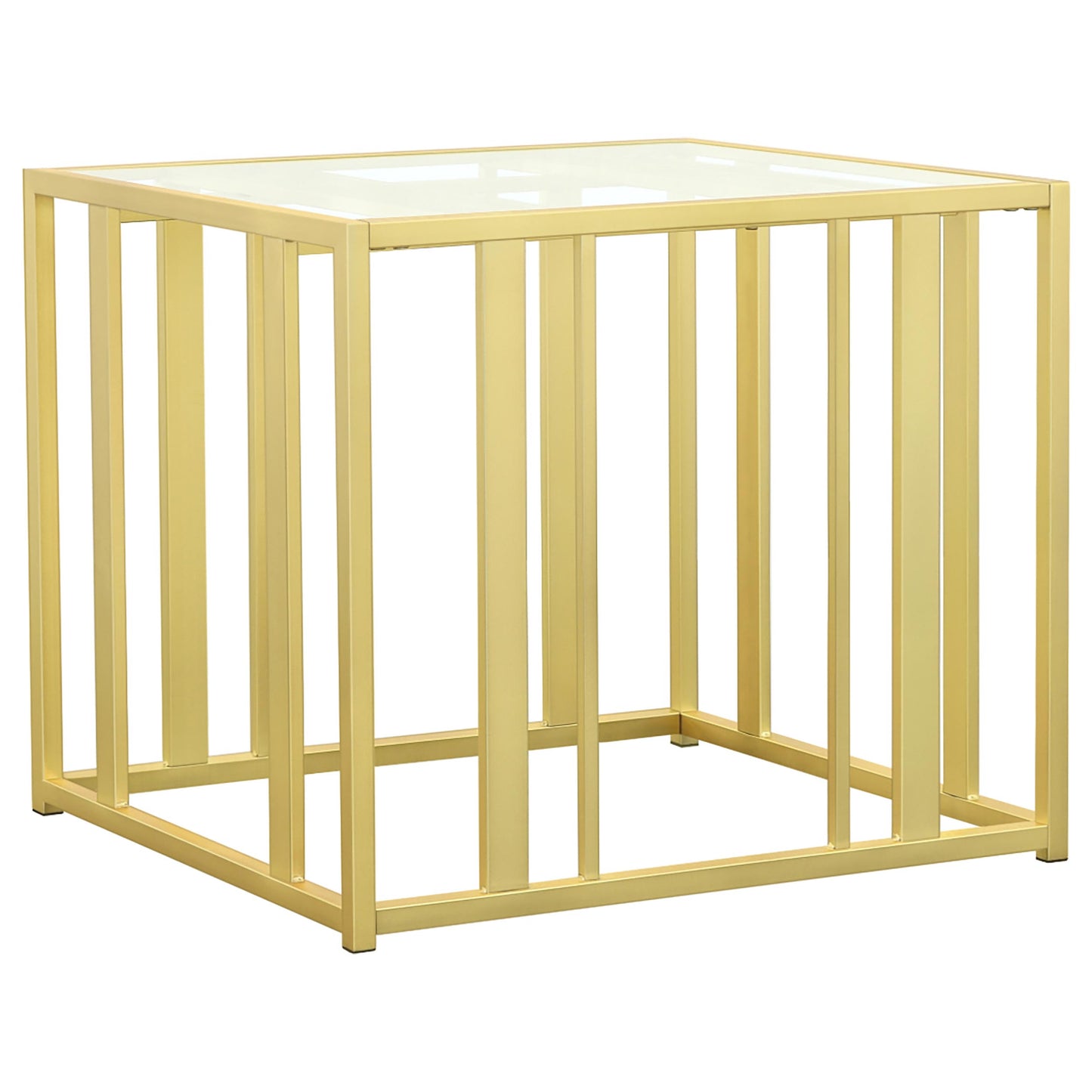 Juego de mesa de centro y auxiliar Adri de 3 piezas en latón mate