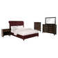 Devon 5-piece Full Bedroom Set Wine Red and Dark Oak