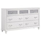 Juego de dormitorio Barzini Eastern King de 5 piezas, color blanco