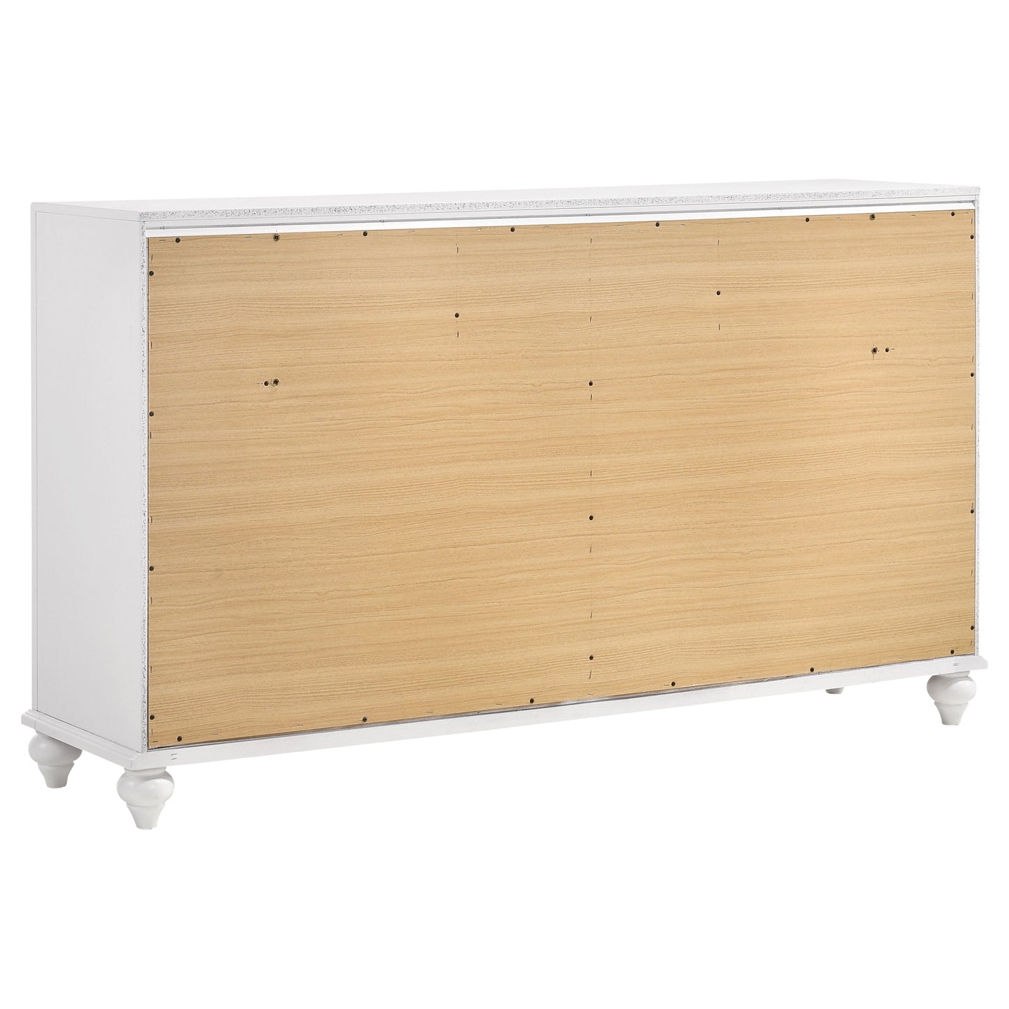 Juego de dormitorio Barzini Eastern King de 5 piezas, color blanco