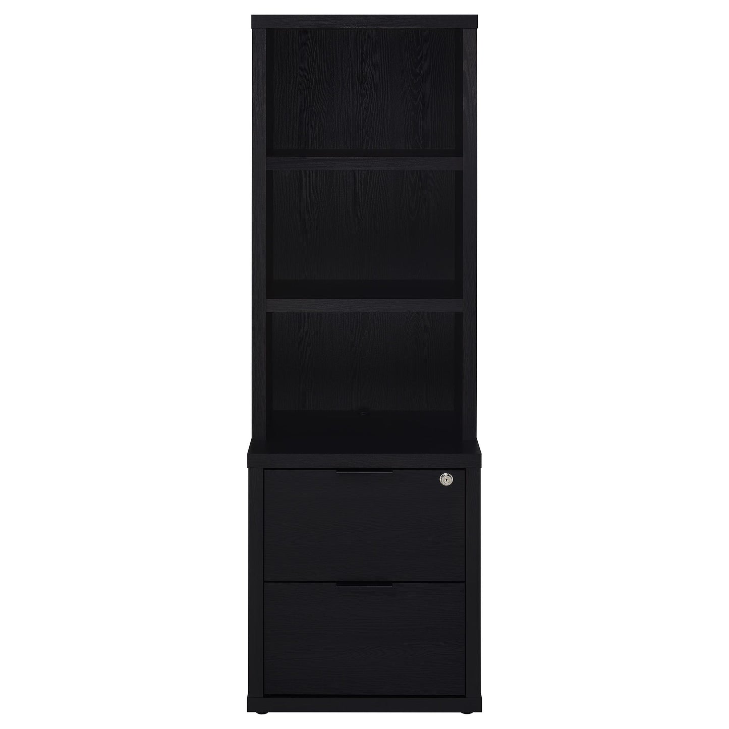 Juego de dormitorio Westpark de 3 piezas con cabecero y librería tamaño queen, color negro