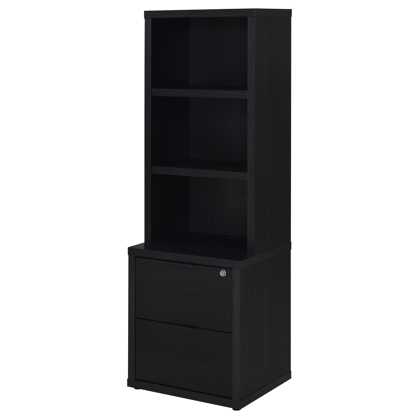 Juego de dormitorio Westpark de 3 piezas con cabecero y librería tamaño queen, color negro