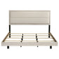Cama Trenton de 54 pulgadas con paneles de madera estilo oriental, tamaño king, color crema rústico