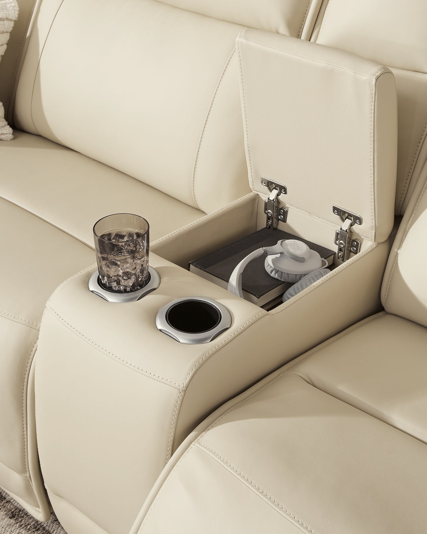 Sofá seccional reclinable de 5 piezas con consola Double Deal