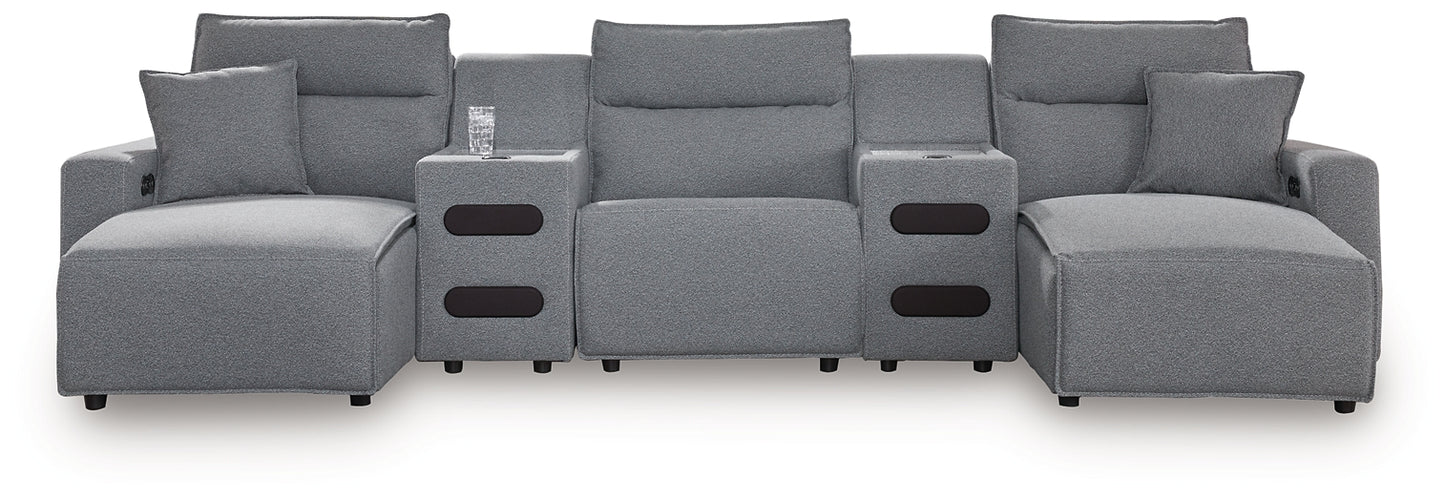 Seccional reclinable eléctrico ModMax II de 5 piezas con chaise longue
