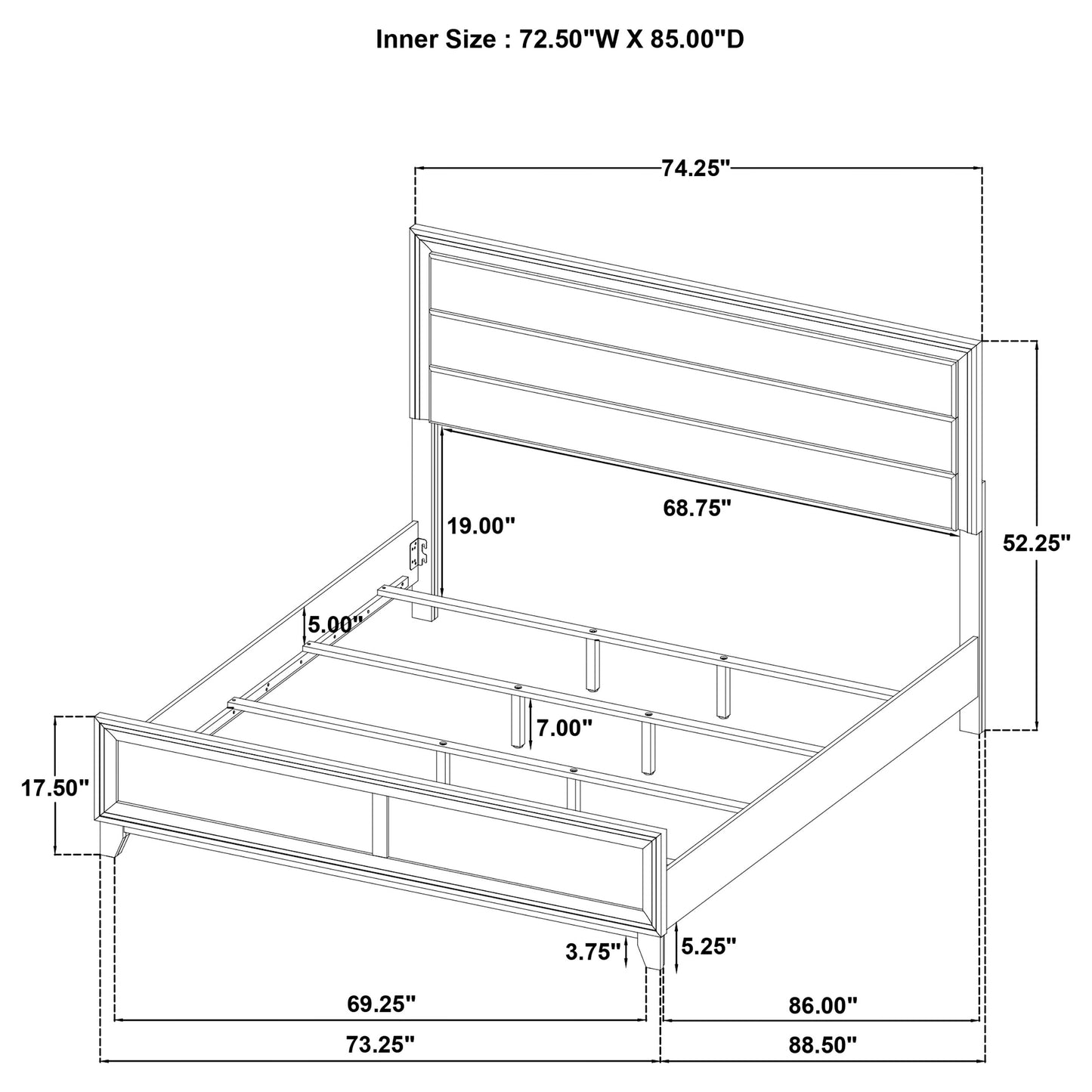 Juego de dormitorio Welsley California King de 4 piezas en nogal