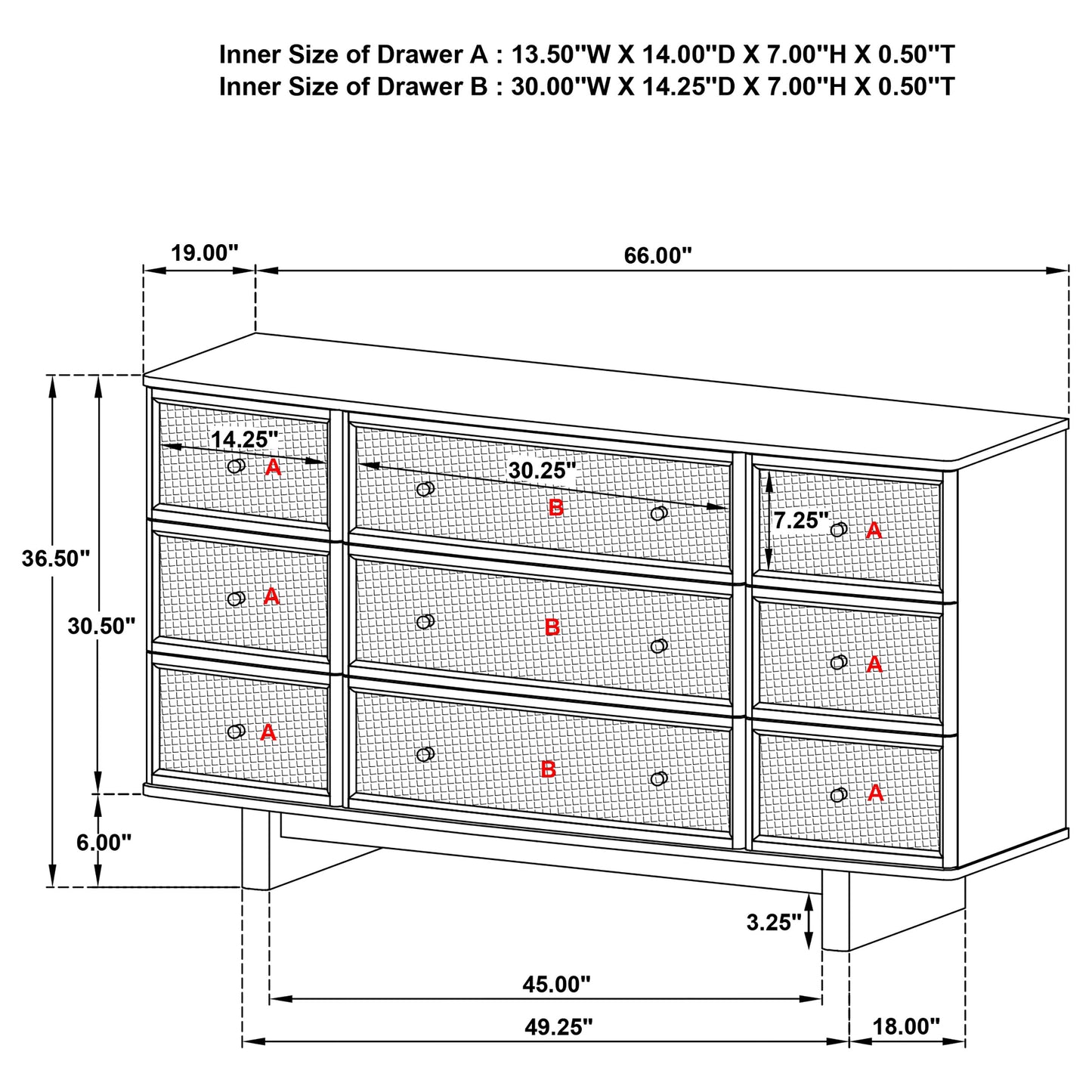 Juego de dormitorio Kailani California King de 4 piezas en roble beige