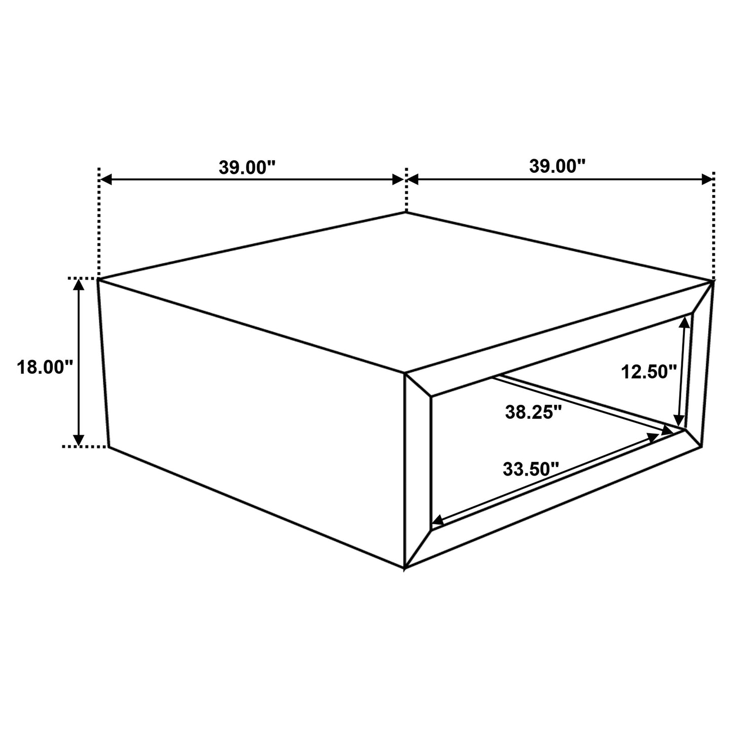 Mesa de centro cuadrada Benton de madera maciza de mango natural