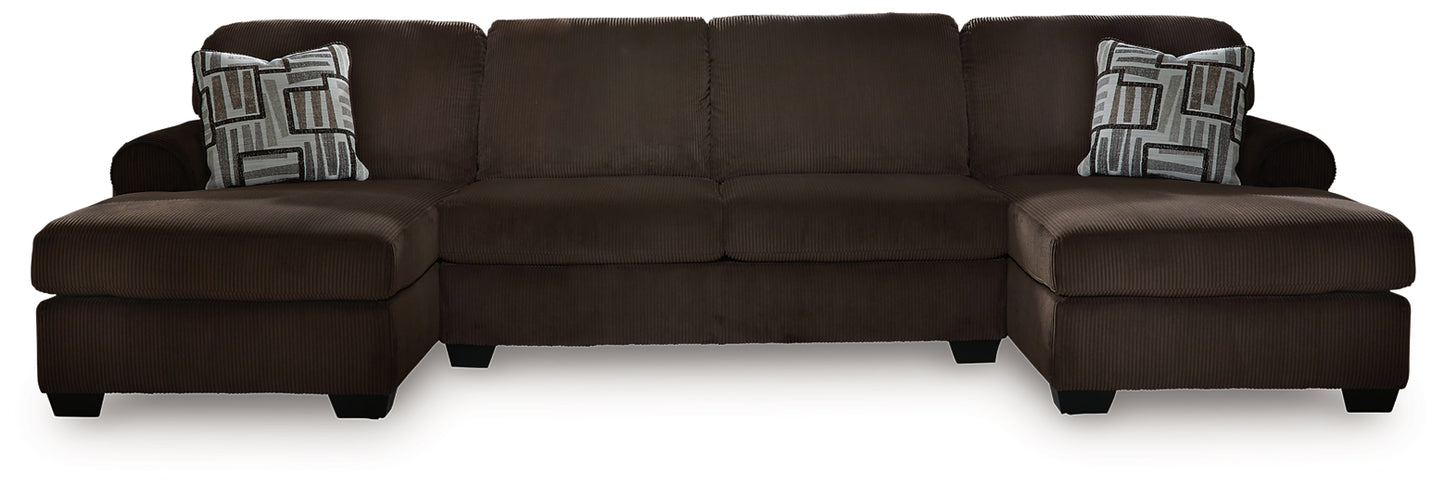 Seccional de 3 piezas Kimlee con chaise longue doble