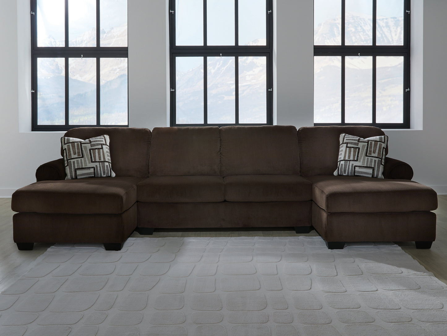 Seccional de 3 piezas Kimlee con chaise longue doble