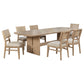 Juego de mesa de comedor rectangular Kailani de 7 piezas de madera de roble beige