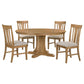 Hartville 5-piece Round Dining Table Set Natural Light Brown