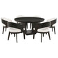 Leandro 7-piece Round Dining Table Set Burnished Black
