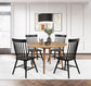 Andrews 5-piece Round Dining Table Set Light Ash and Black