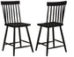 Andrews Windsor Counter Height Dining Side Chair Black (Set of 2)