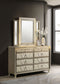 Lorient 8-drawer LED Dresser with Mirror Ivory and Camel