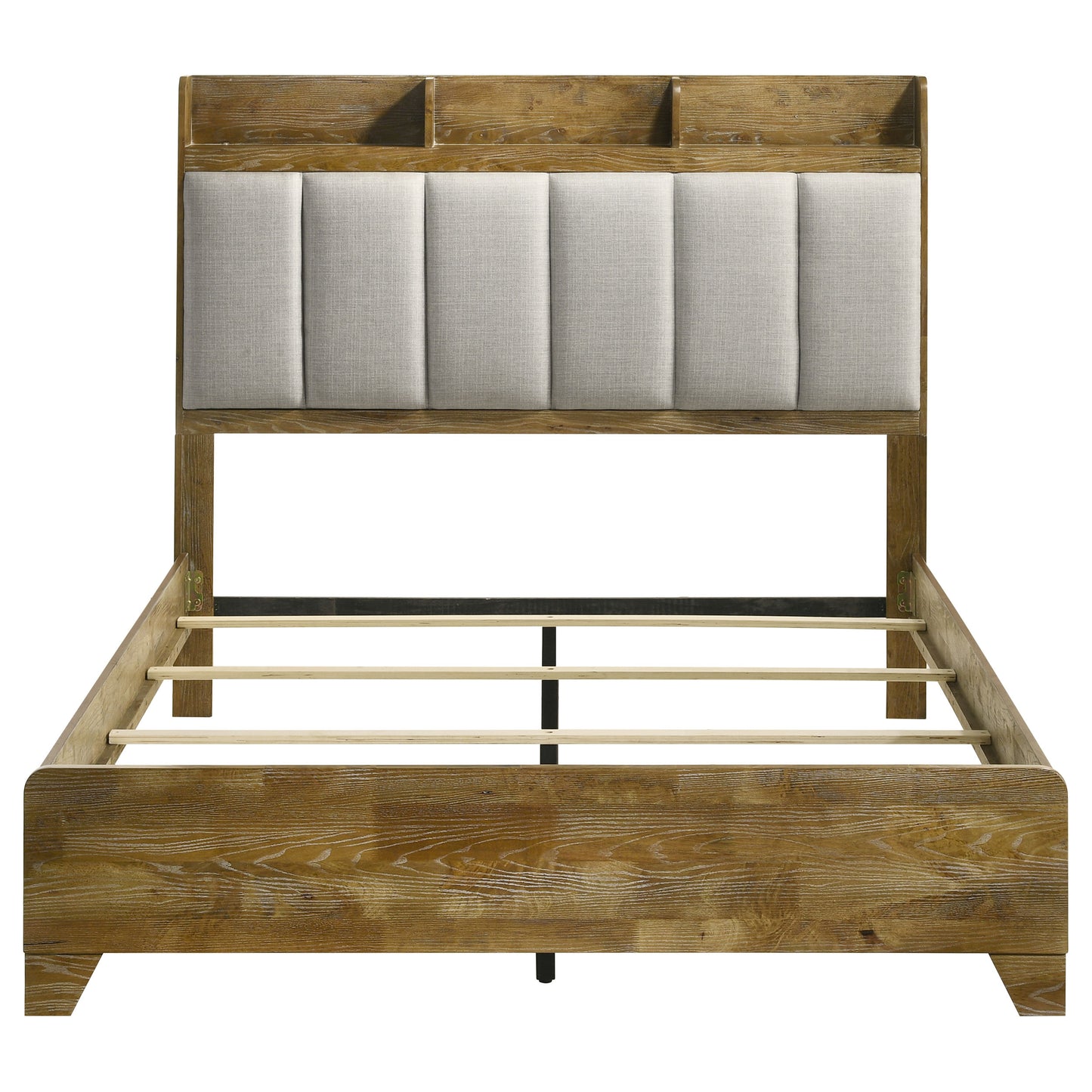 Henderson 57-inch Queen Bookcase Panel Bed Medium Oak