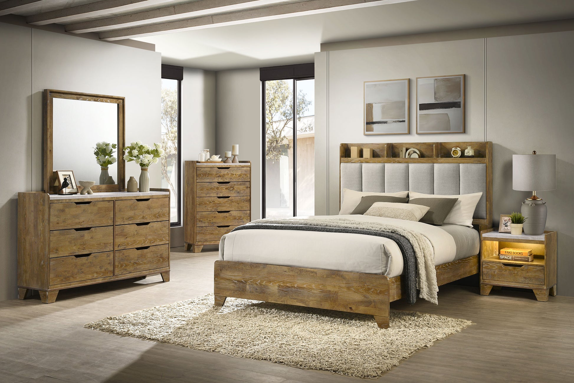 Henderson 6-Drawer Bedroom Dresser Cabinet Medium Oak Henderson 6-Drawer Bedroom Dresser Cabinet Medium Oak