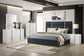 Ines 5-piece Queen Bedroom Set Navy and White High Gloss
