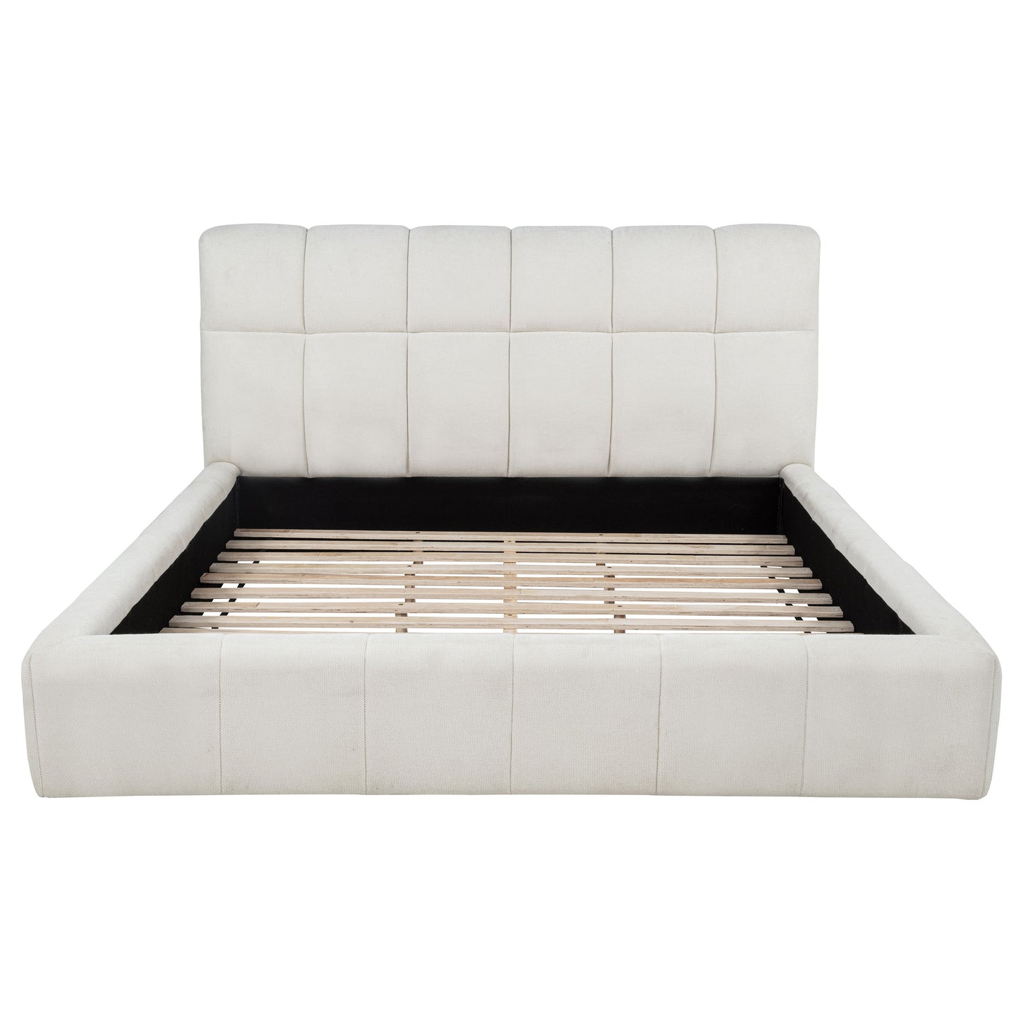 Nollet 48-inch Upholstered California King Platform Bed Cream