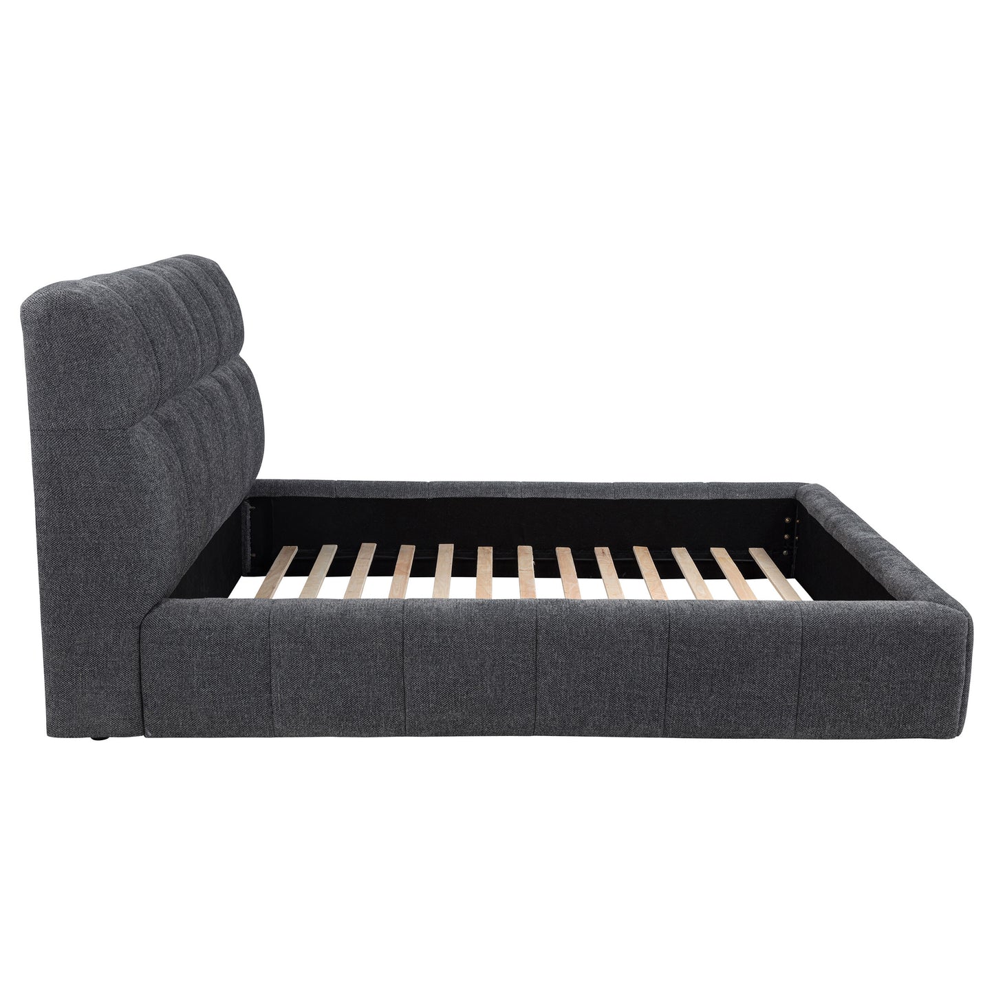 Nollet 48-inch Upholstered Eastern King Platform Bed Grey