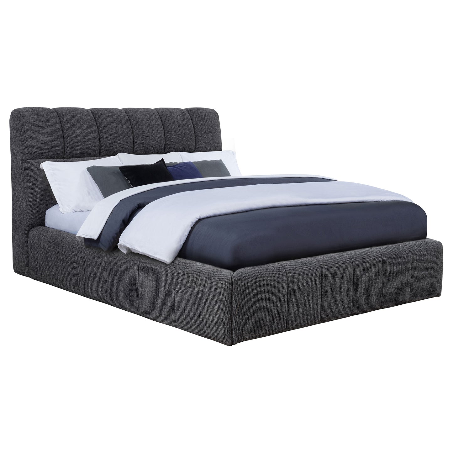 Nollet 48-inch Upholstered California King Platform Bed Grey