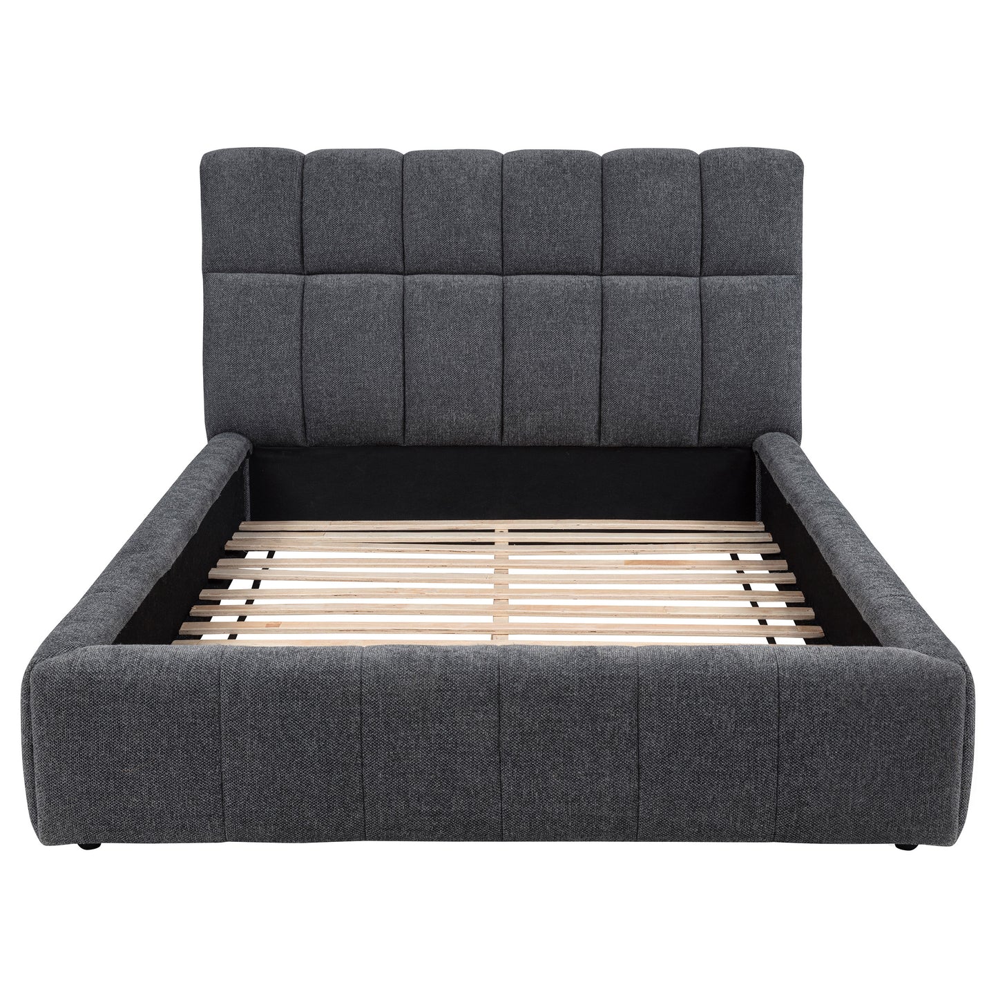 Nollet 48-inch Upholstered Queen Panel Platform Bed Grey