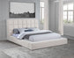 Dreux Upholstered Eastern King Panel Platform Bed Cream