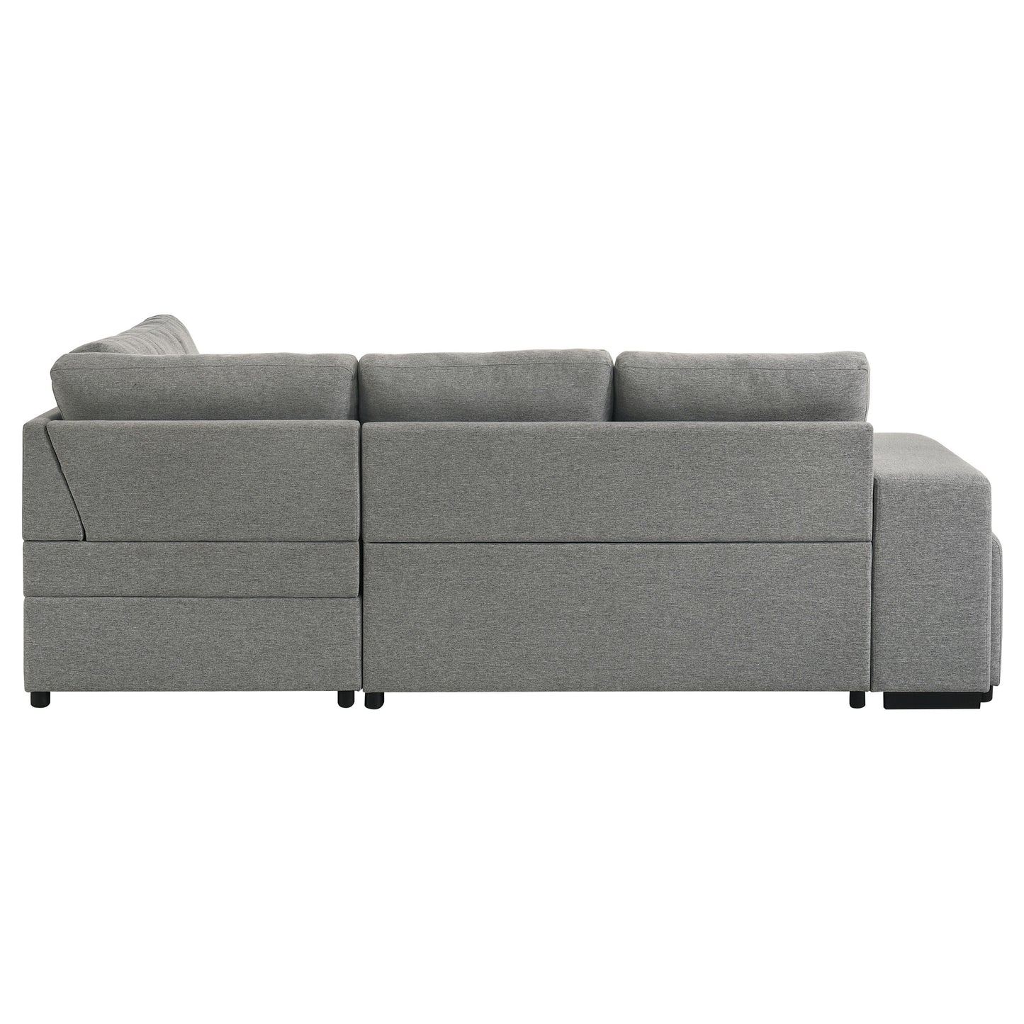 Roanne Fabric Upholstered Sleeper Sectional Sofa Grey