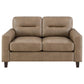 Scotland 3-piece Faux Leather Upholstered Sofa Set Brown