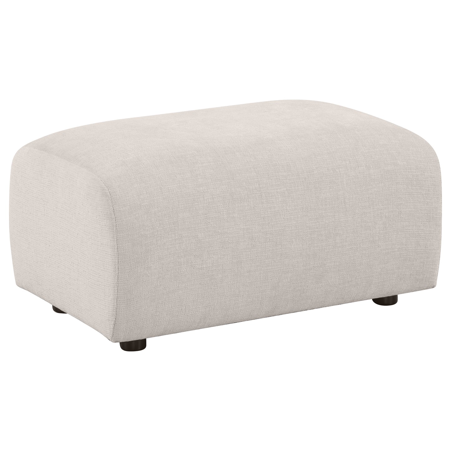 Burnett Chenille Upholstered Ottoman Ivory