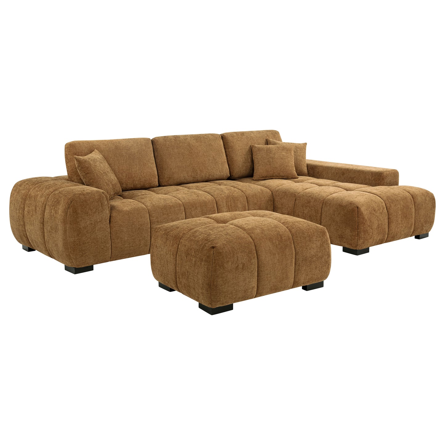 Helenia Upholstered Rectangular Ottoman Ember