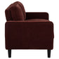 Ruth Fabric Upholstered Track Arm Loveseat Rust Red