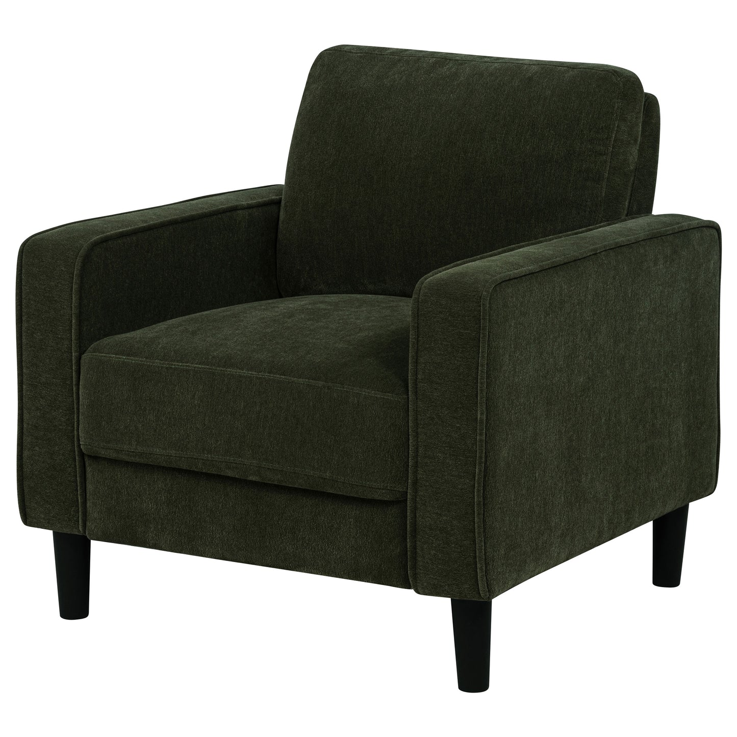 Ruth Fabric Upholstered Track Arm Accent Chair Matcha Green